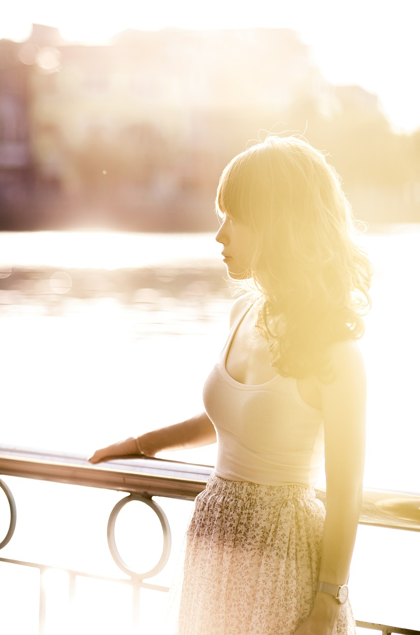 woman sunset sunlight free photo