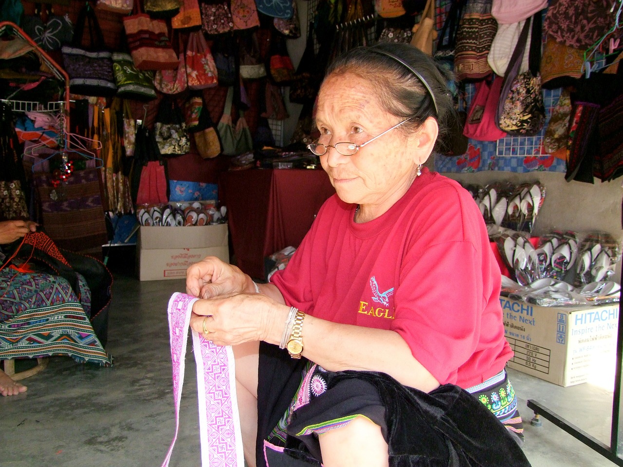 woman thailand sewing free photo
