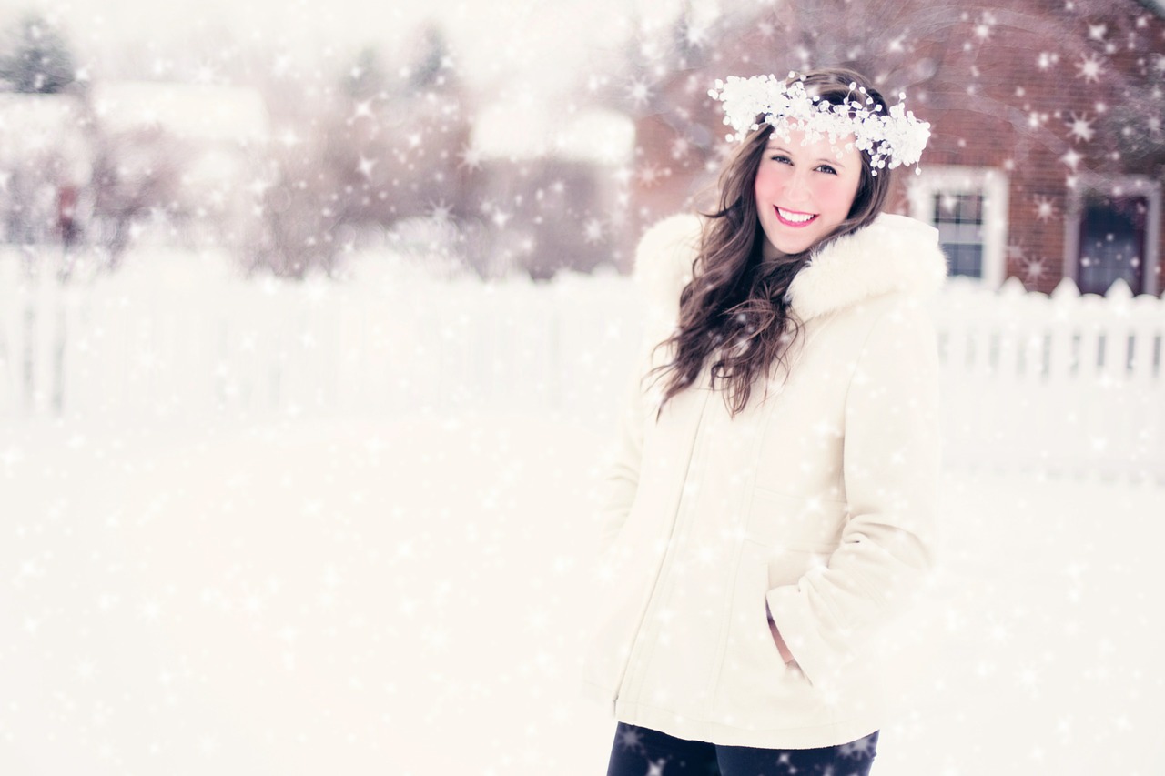 woman snow winter free photo