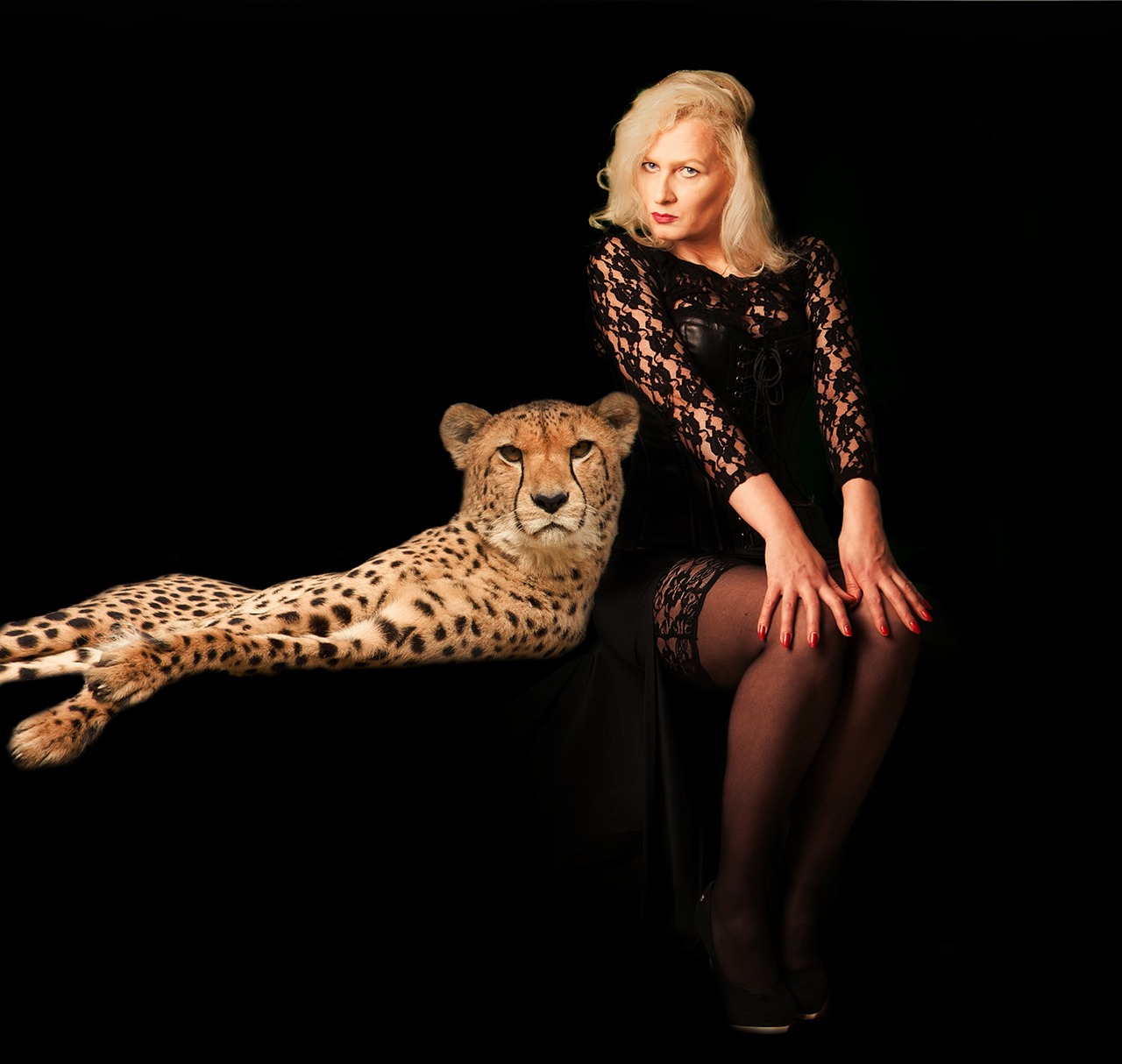 woman cheetah human free photo