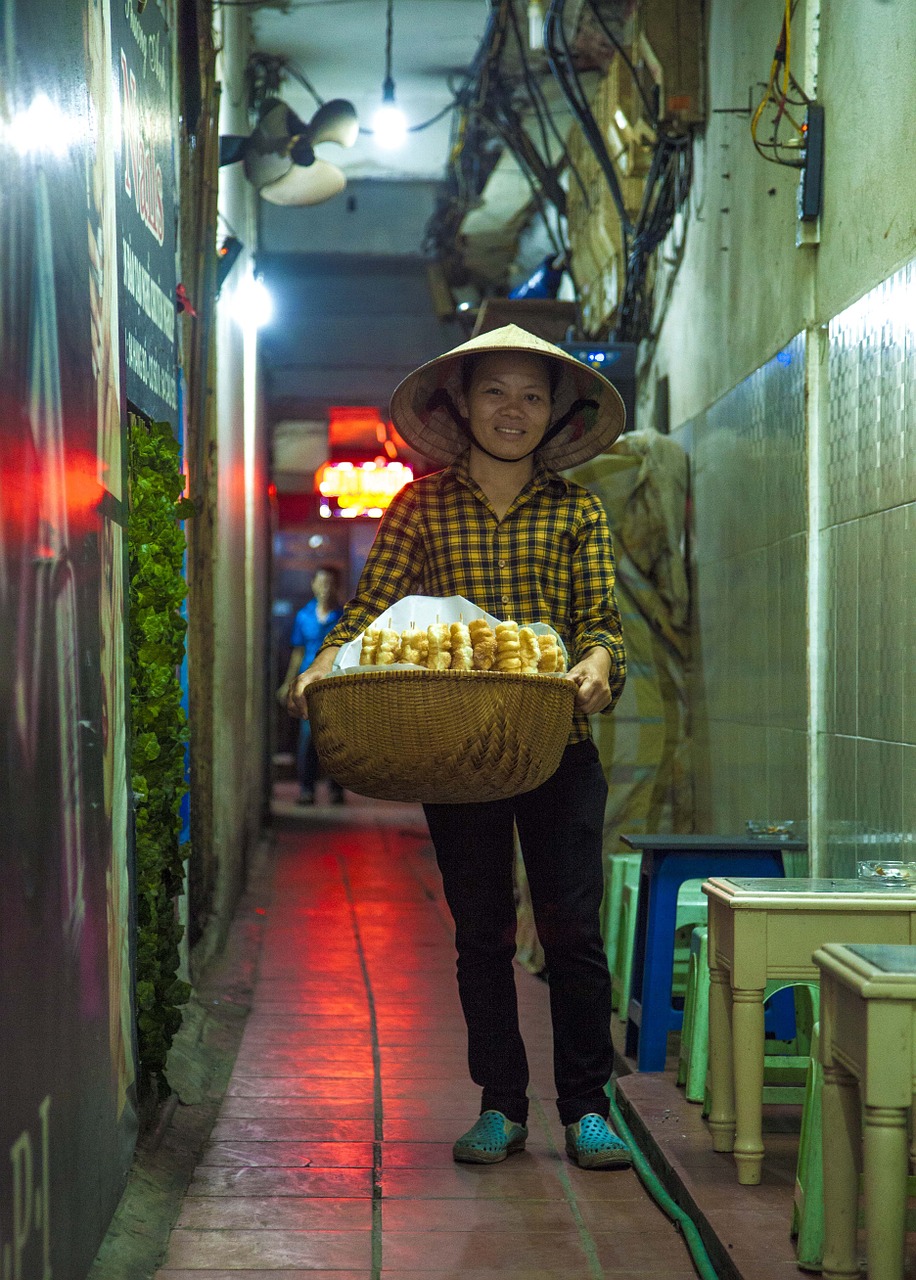 woman food vendor person free photo