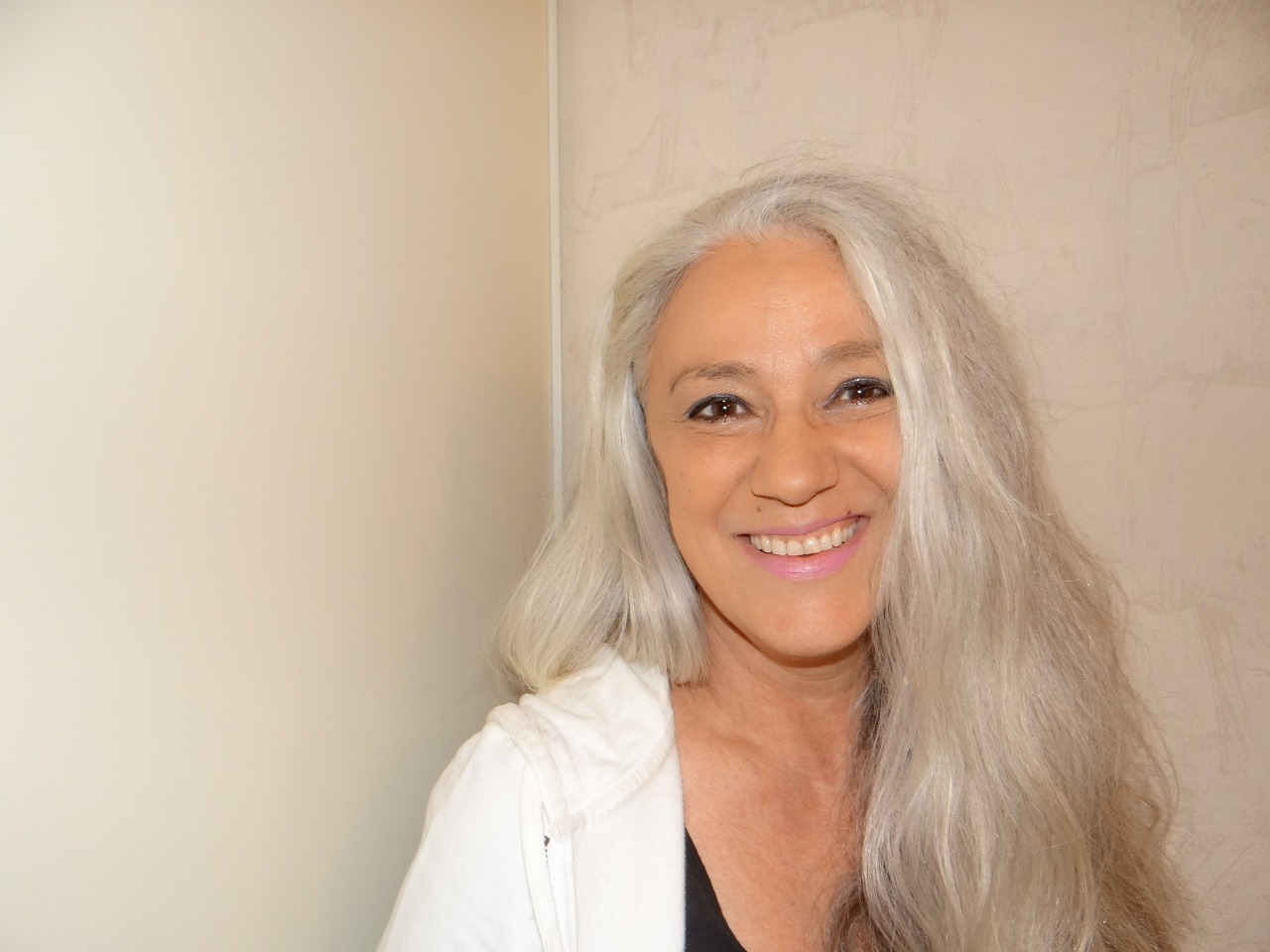 woman gray hair portrait free photo
