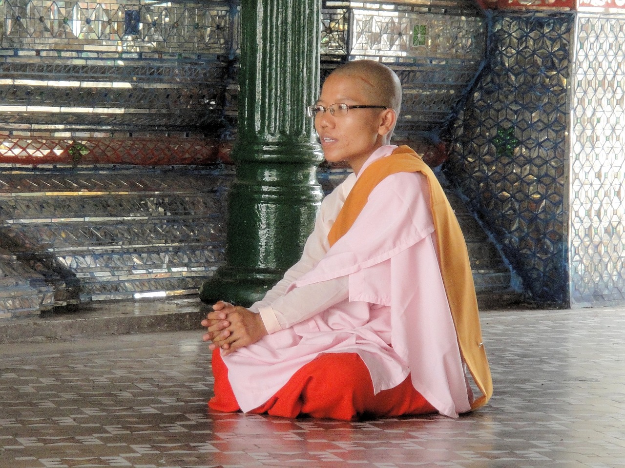 woman monastery buddhism free photo