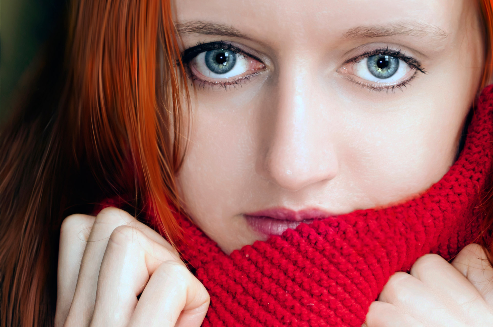 red scarf woman free photo