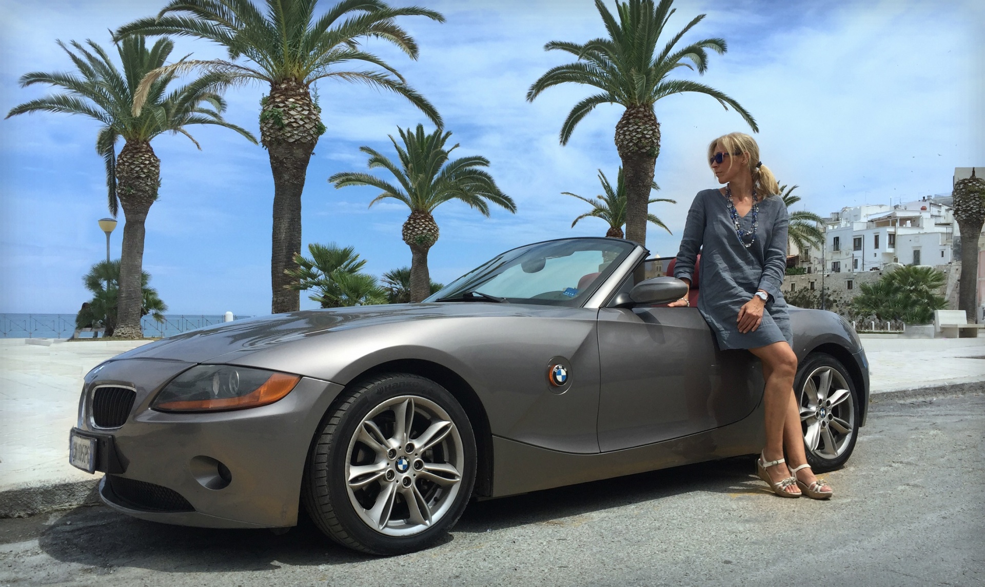 beach automobile woman free photo