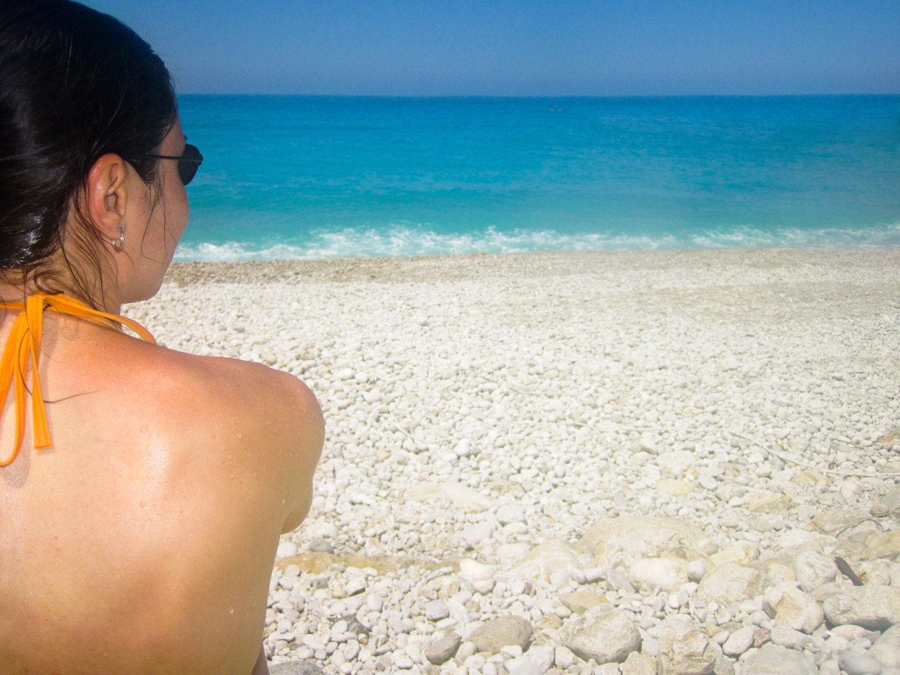 beach blue female free photo