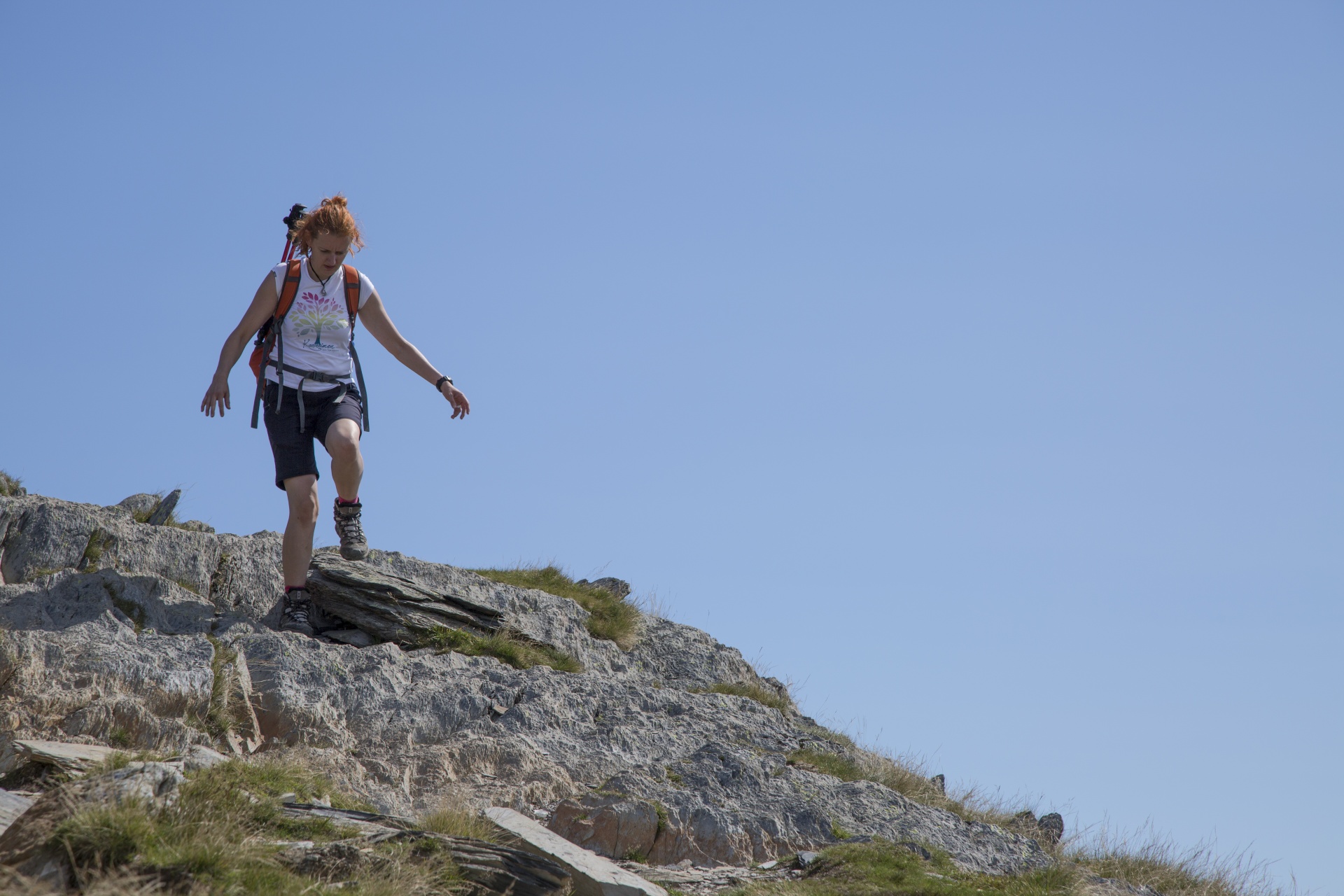 mountain top woman free photo