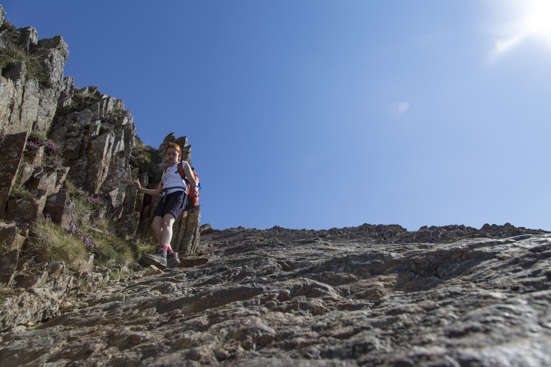 mountain top woman free photo