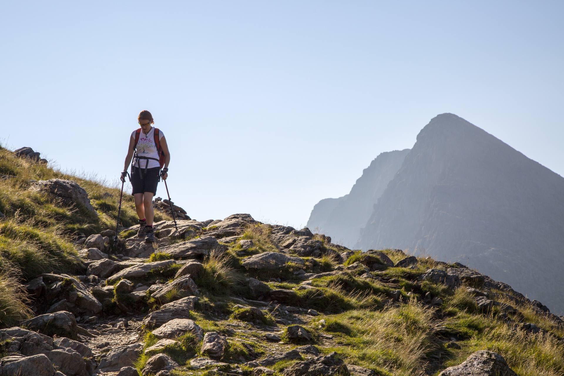 mountain top woman free photo