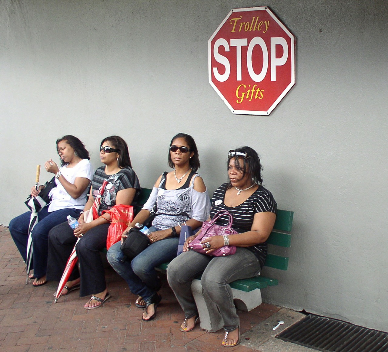 women wait stop free photo