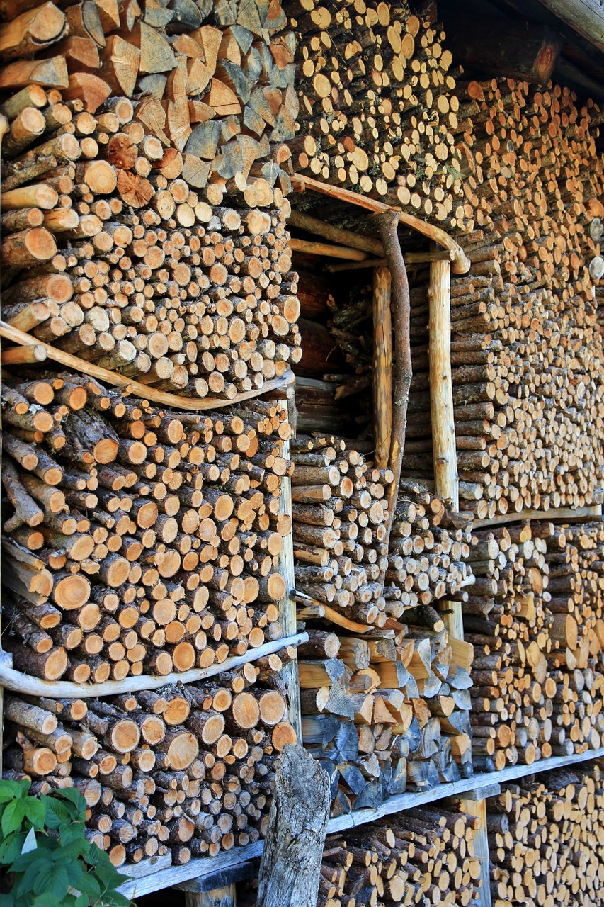 wood firewood stack free photo