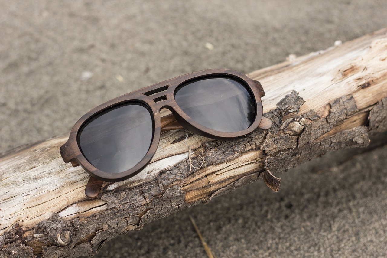 wood sunglasses beach free photo