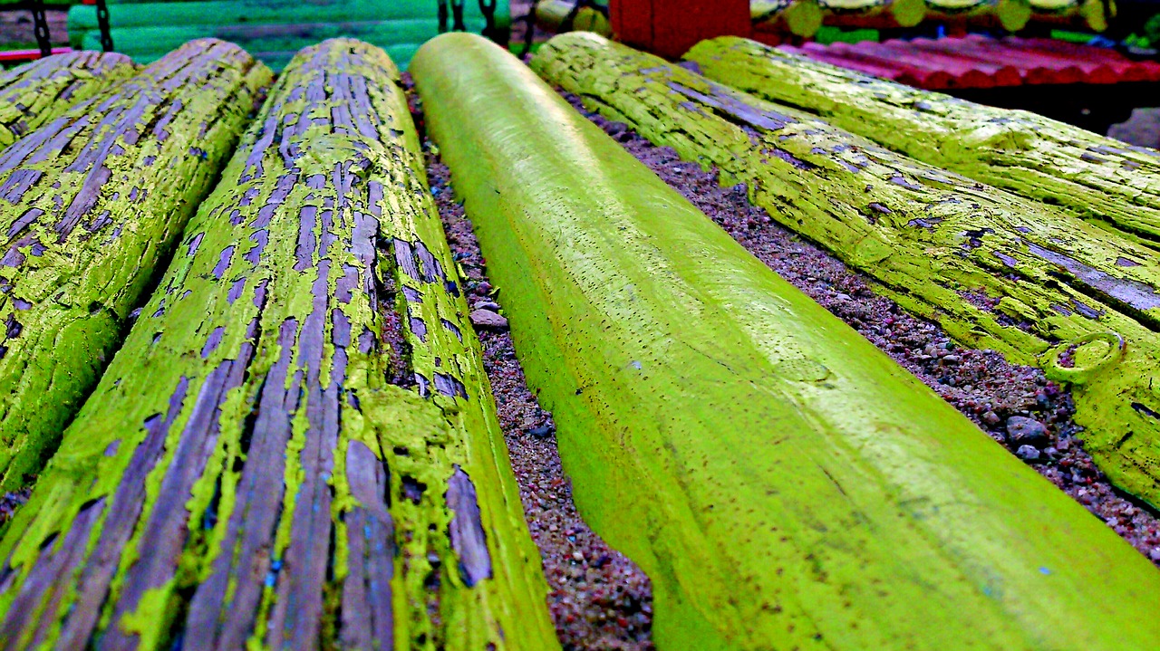 wood playground paint free photo