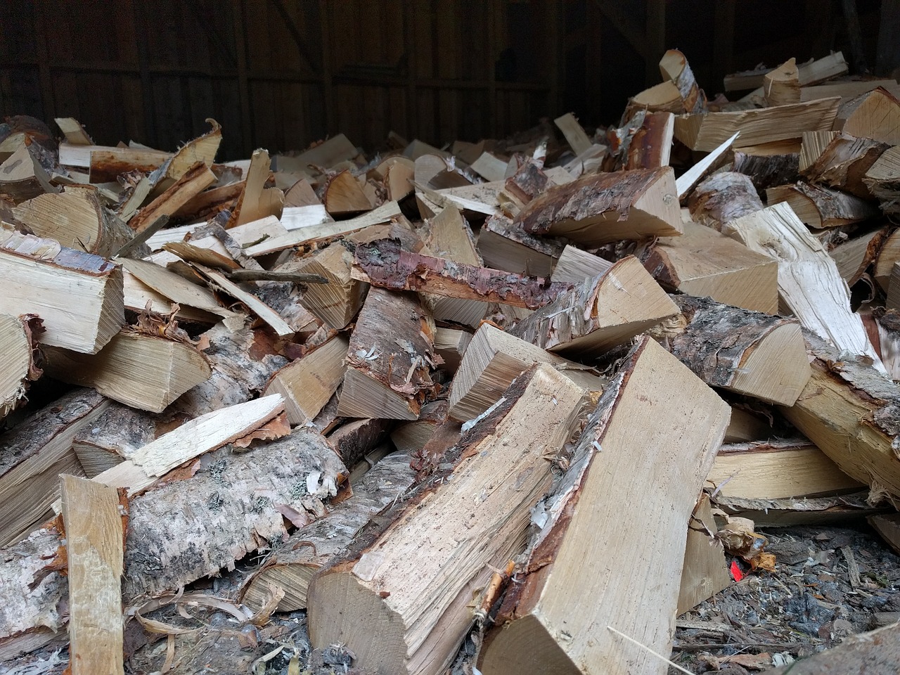 wood woodshed birch free photo