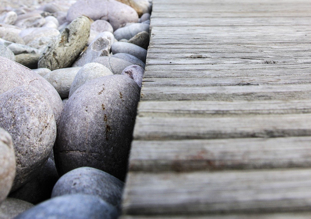 wood stones beach free photo