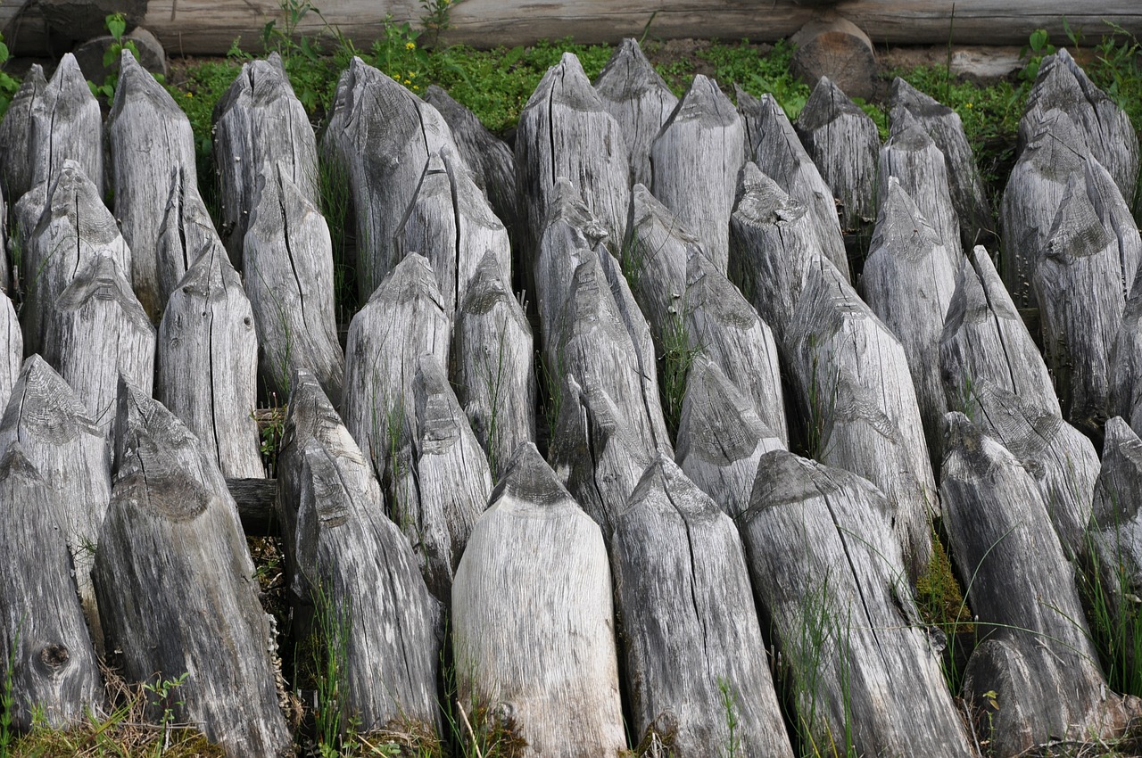 wood poles monument free photo