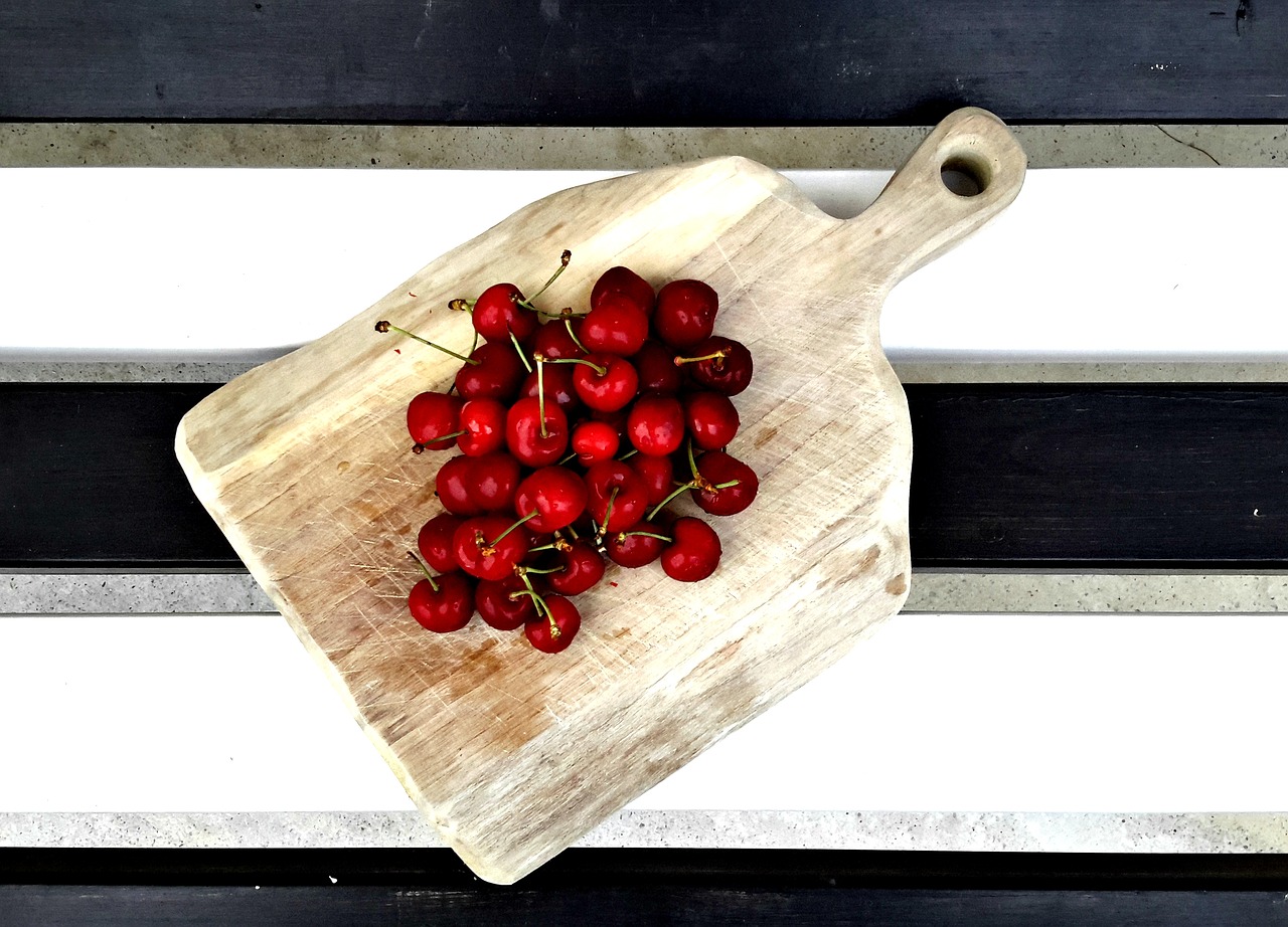 wood serving cherry free photo