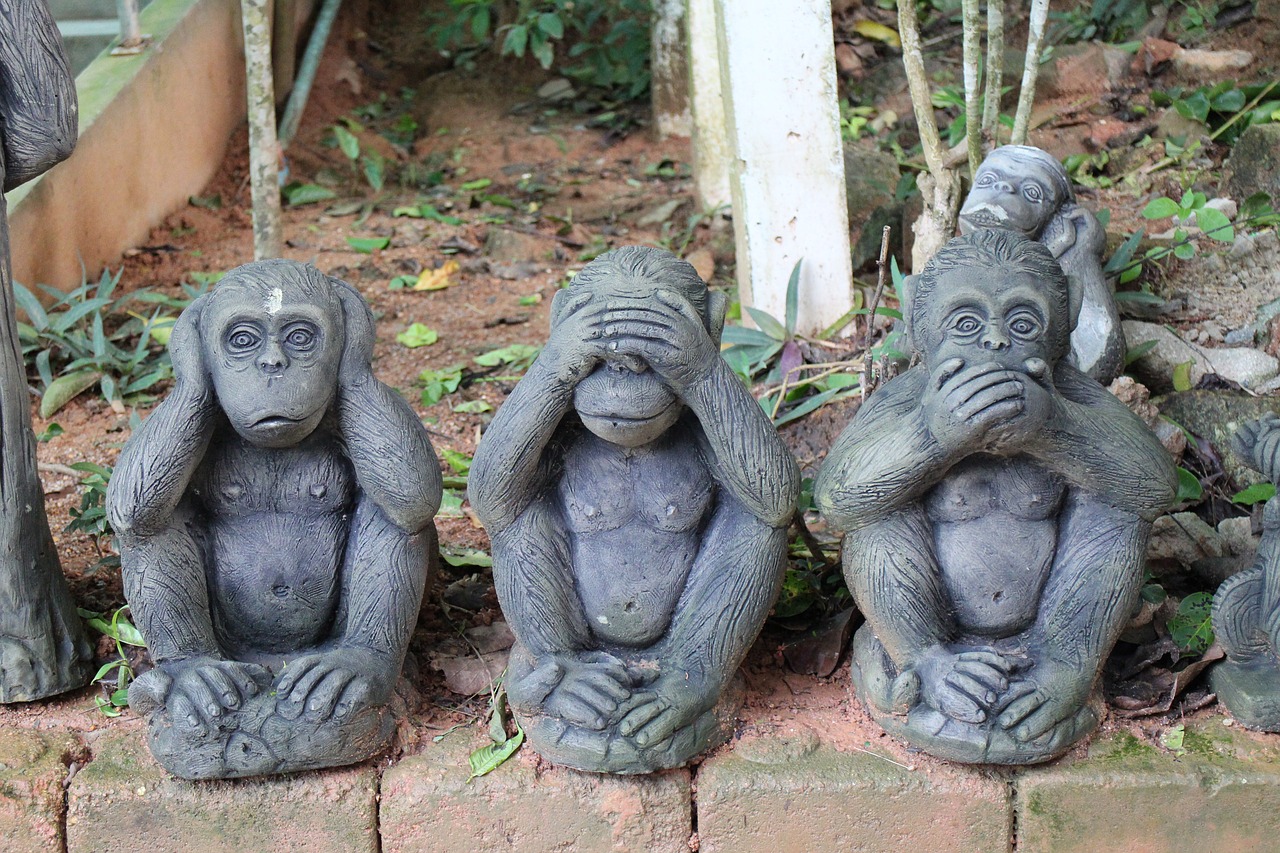 wood monkey sculpture free photo