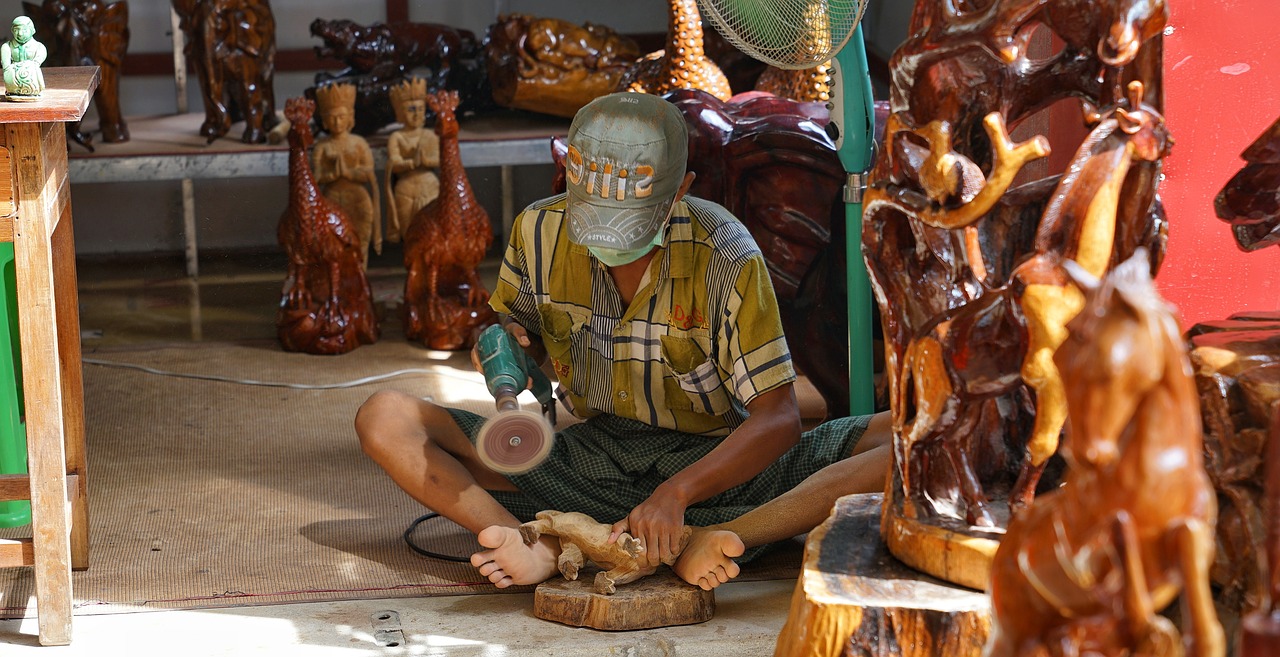 wood carving myanmar free photo