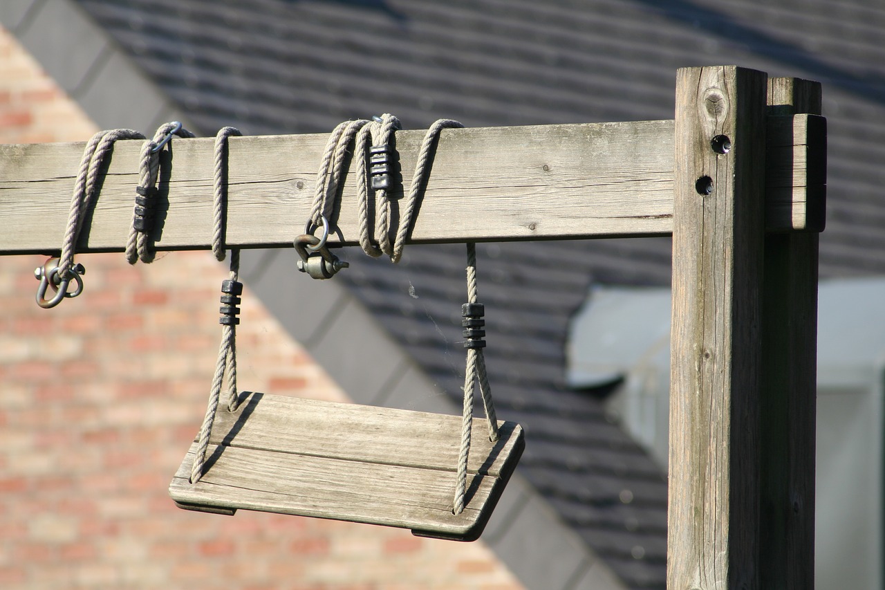 wood swing outdoor free photo