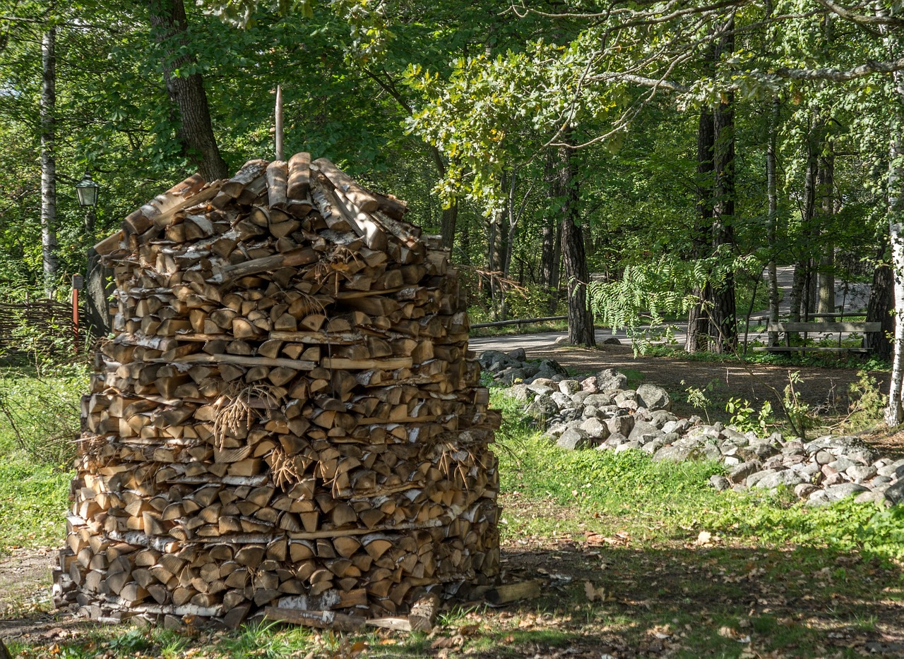 wood stack pile free photo