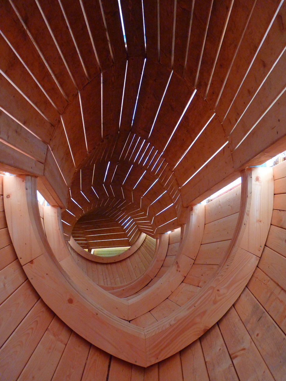 wood tube tunnel free photo