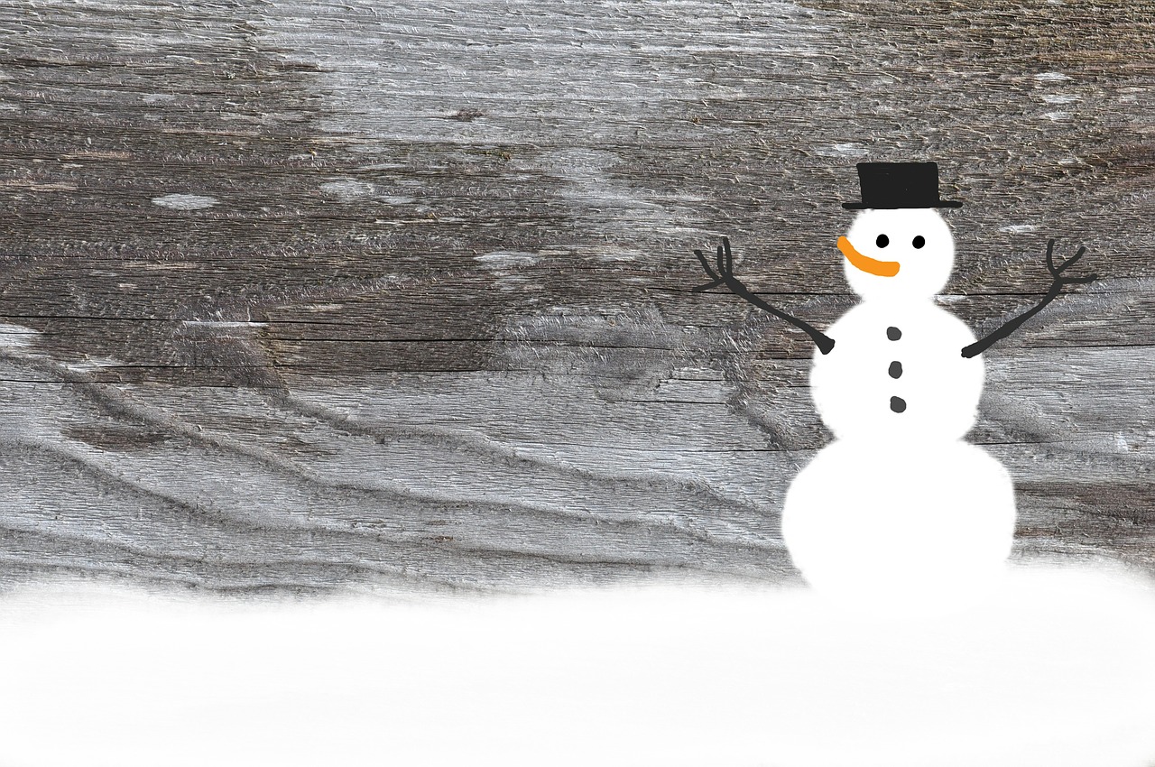 wood snow man background free photo