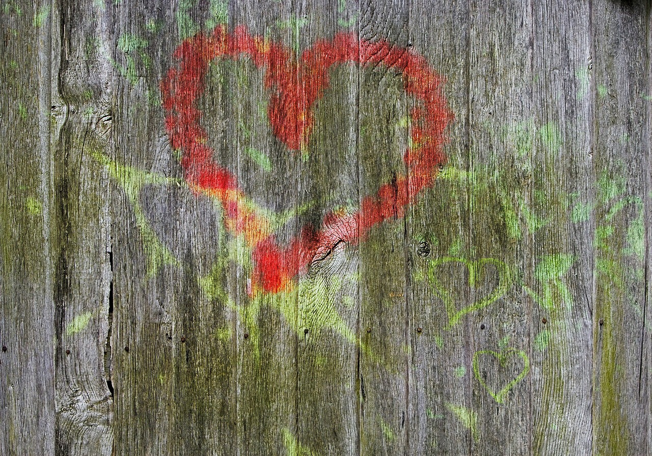 wood heart structure free photo