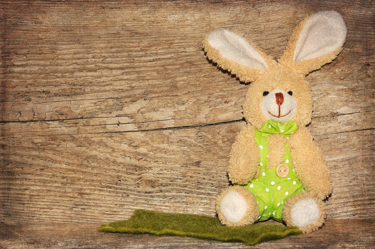 wood fabric bunny easter bunny free photo