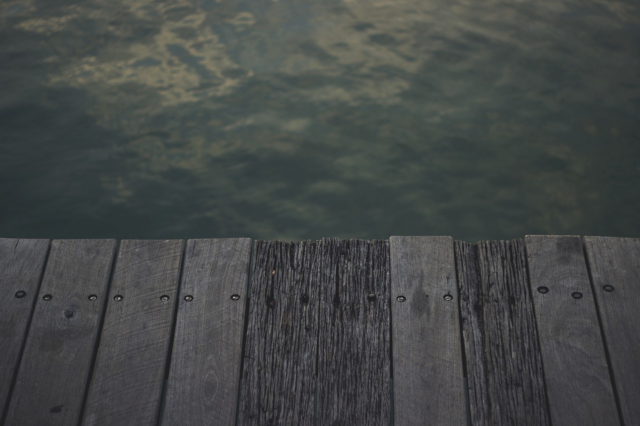 wood dock lake free photo