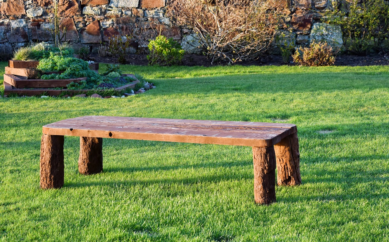 wood bench garden free photo