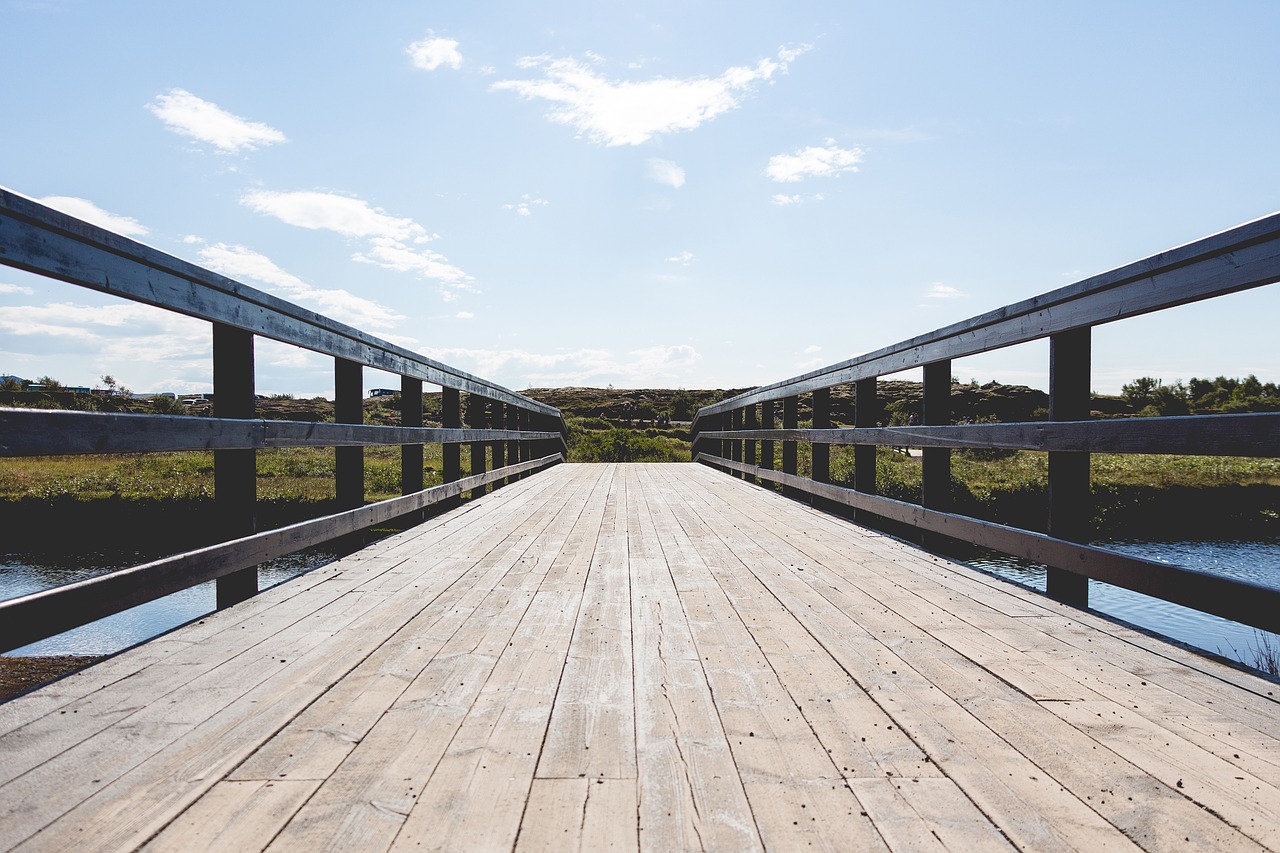 wood bridge sky free photo