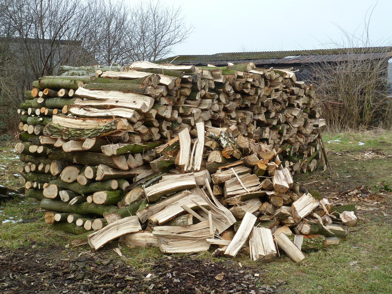 wood firewood stack free photo