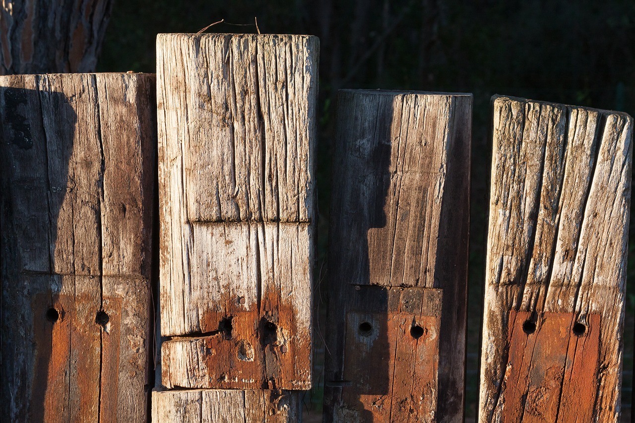 wood railway sleepers fence free photo