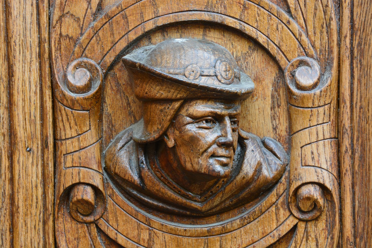 wood carving door carved figurine free photo