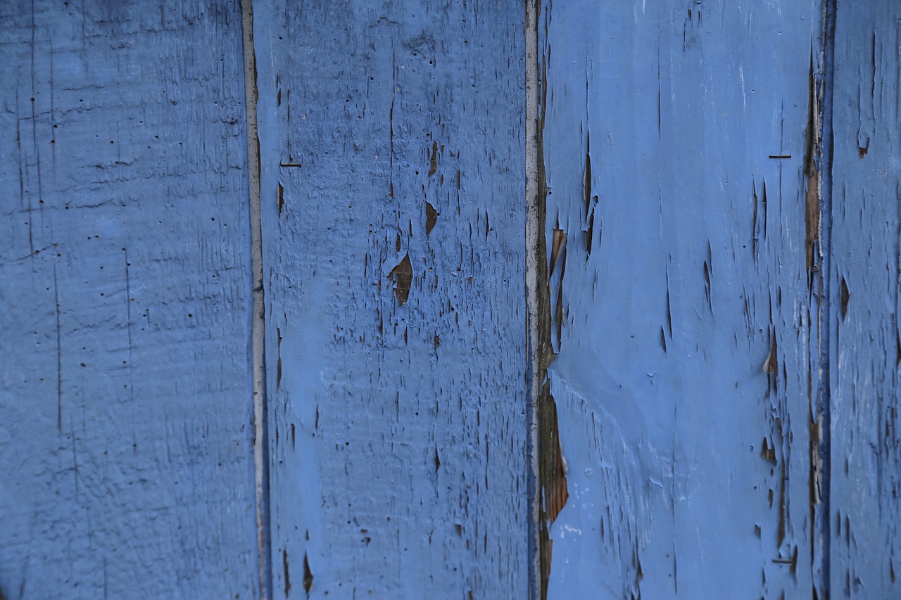 wood fence blue boards free photo