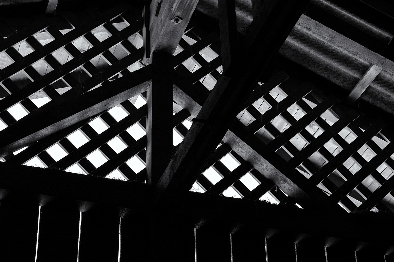 wood lattice attic dachgibel free photo