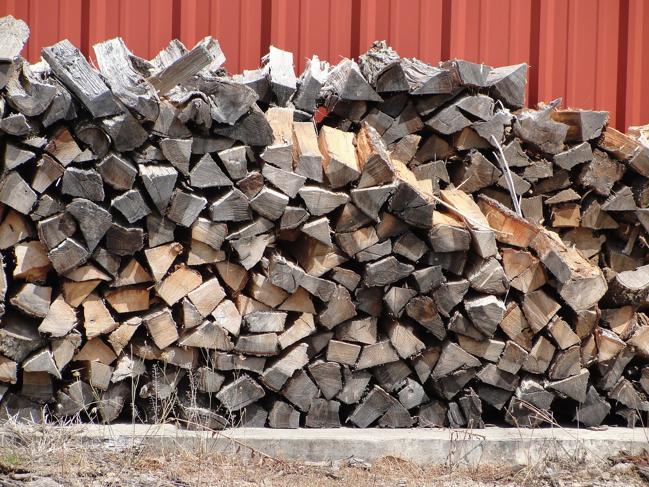 wood pile firewood split wood free photo