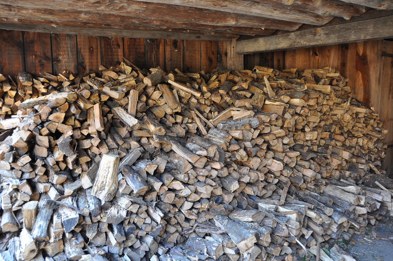 wood pile barn wood free photo