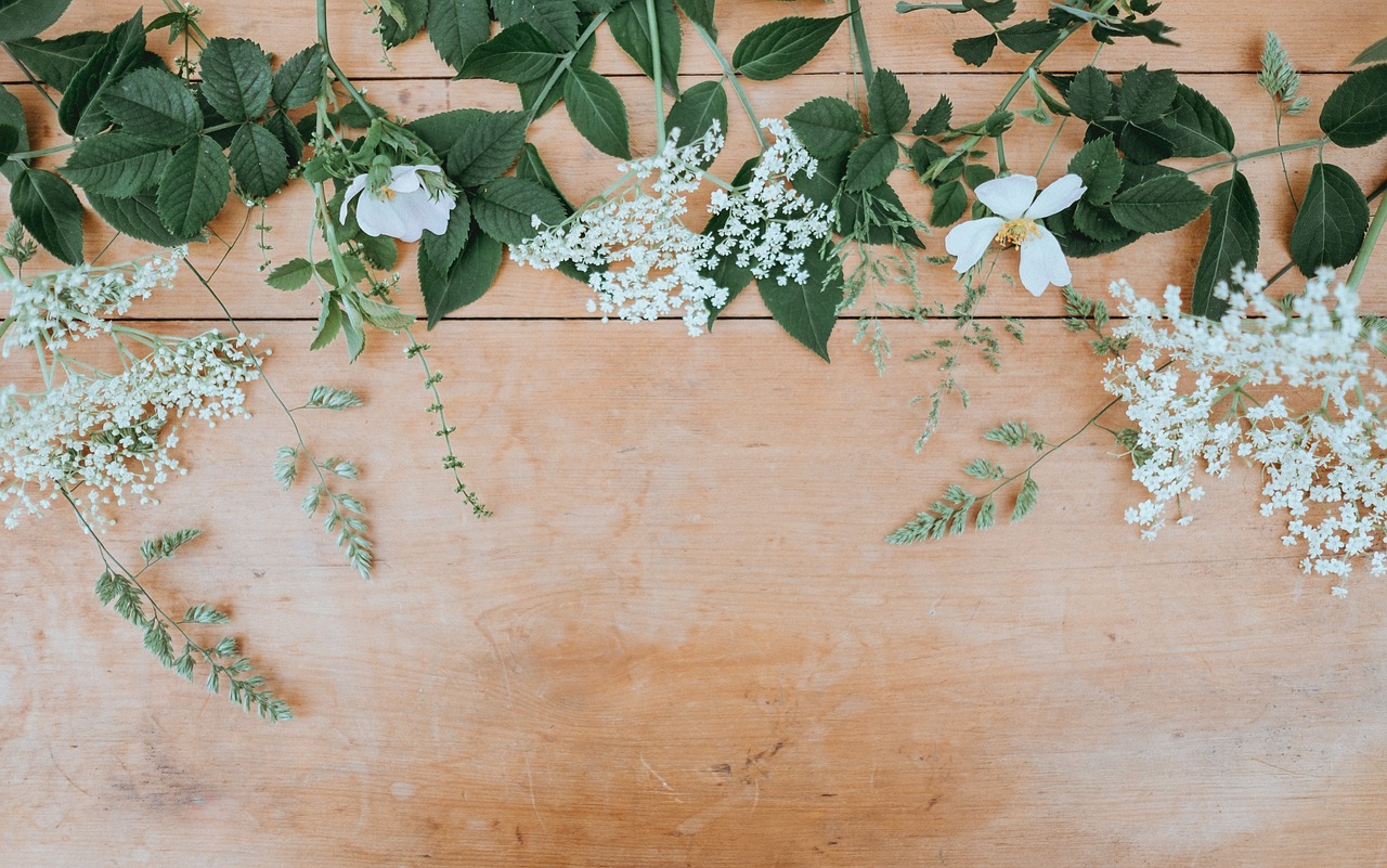 wooden table green free photo