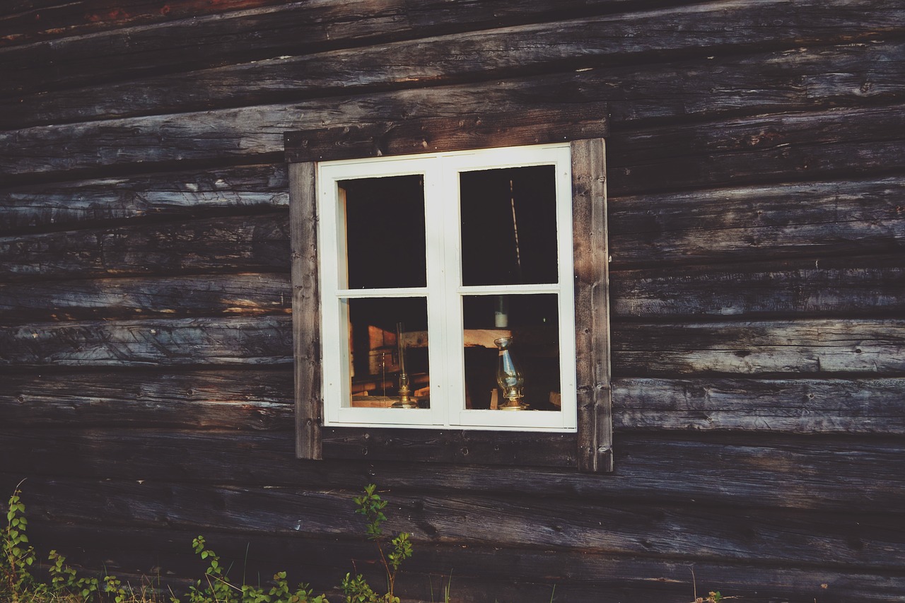 wooden wall window free photo