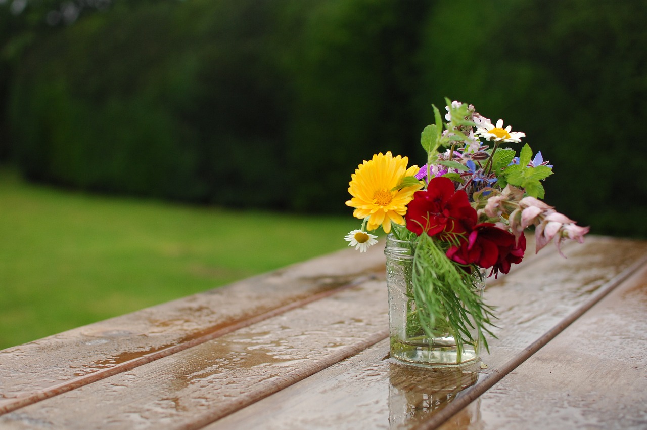 wooden table water free photo