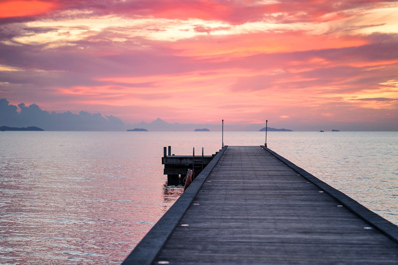 wooden pier sea free photo