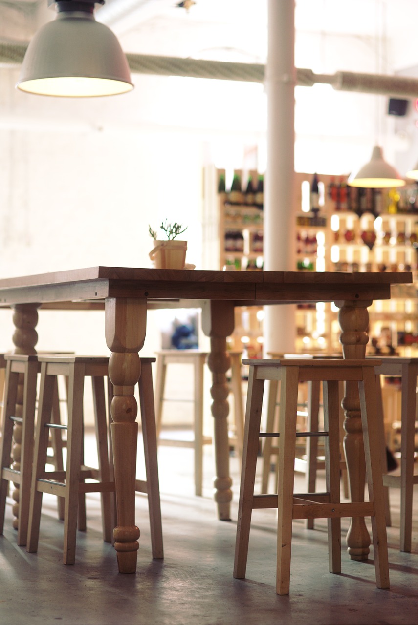 wooden table interior free photo