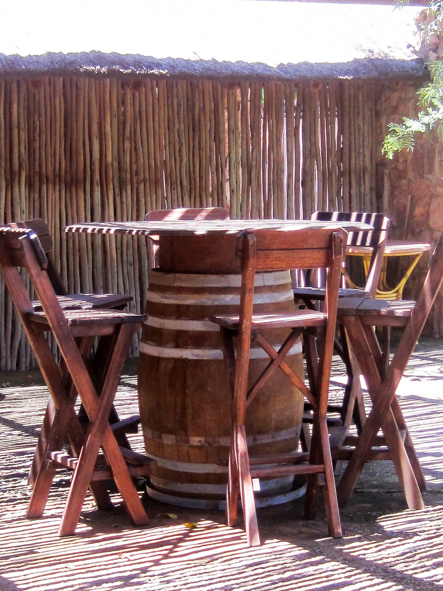 table barrel chairs free photo