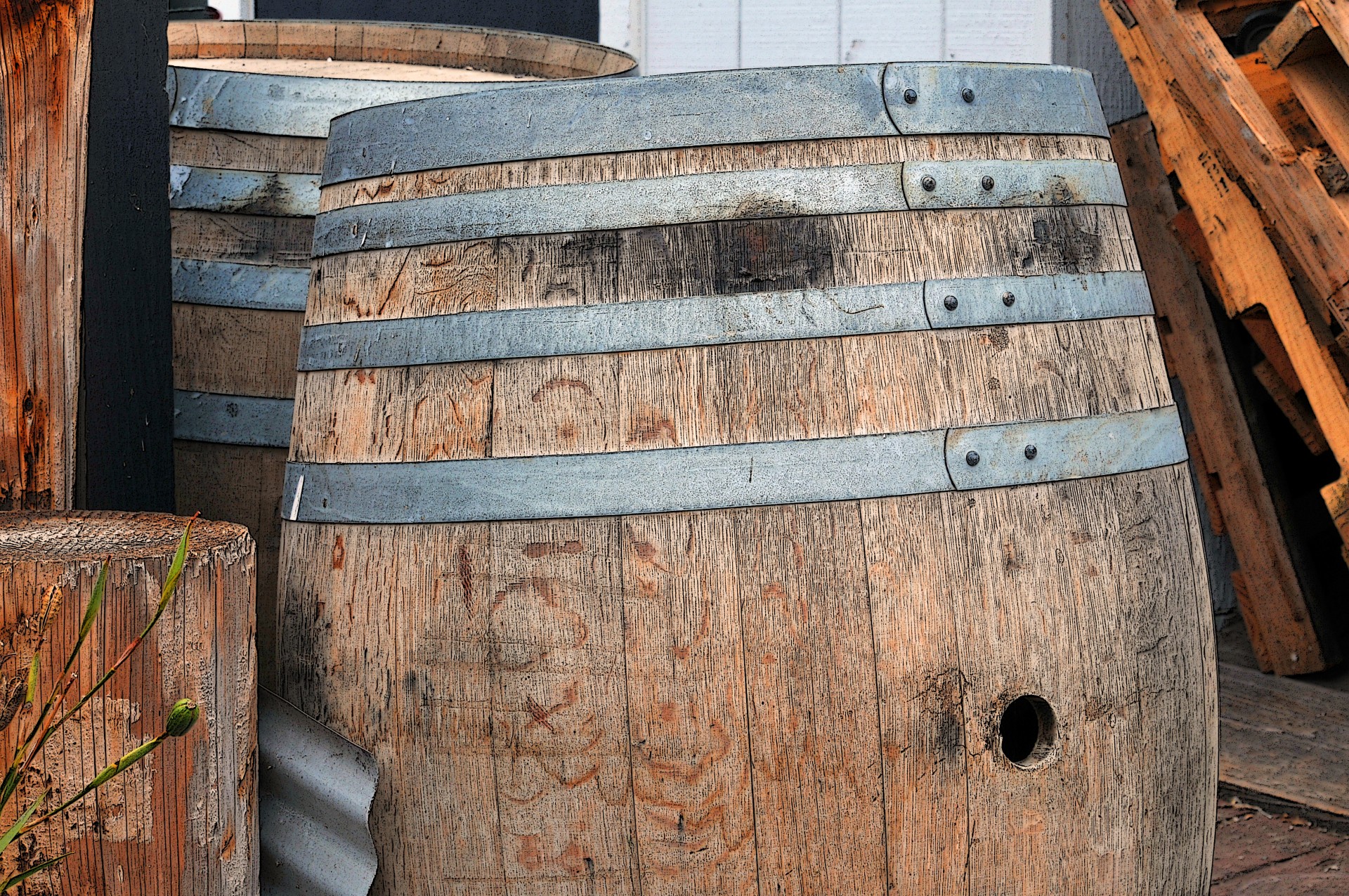 barrels crates wooden free photo
