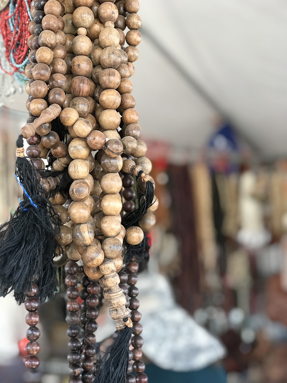 wooden beads  tucson gem show  strands free photo