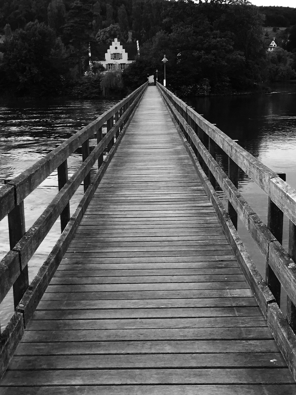 wooden bridge water home free photo