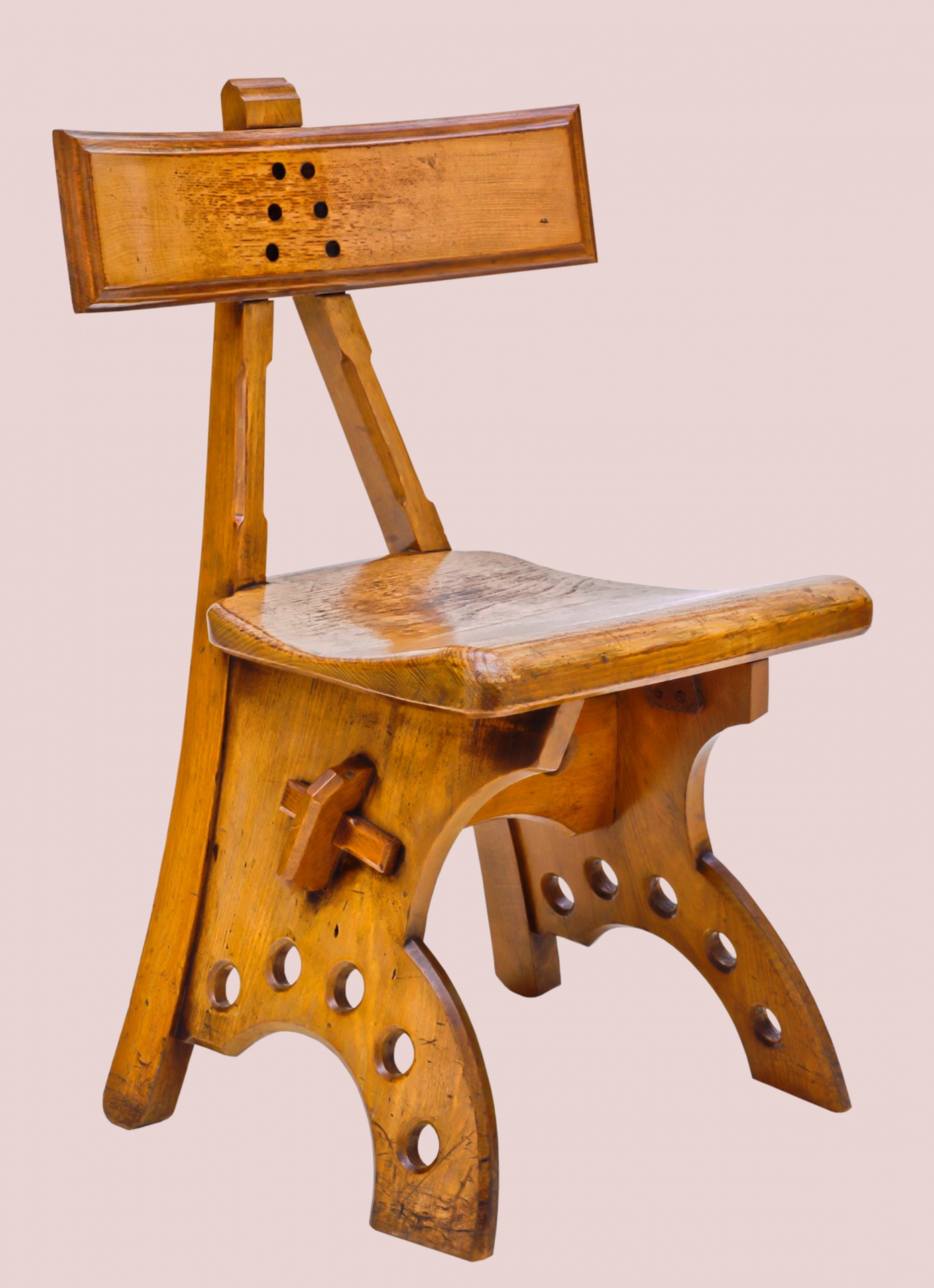 chair oak ebony inlay free photo