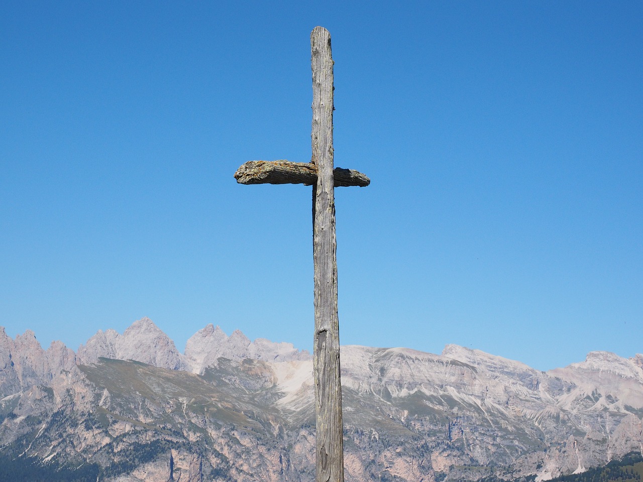 wooden cross cross sella pass free photo